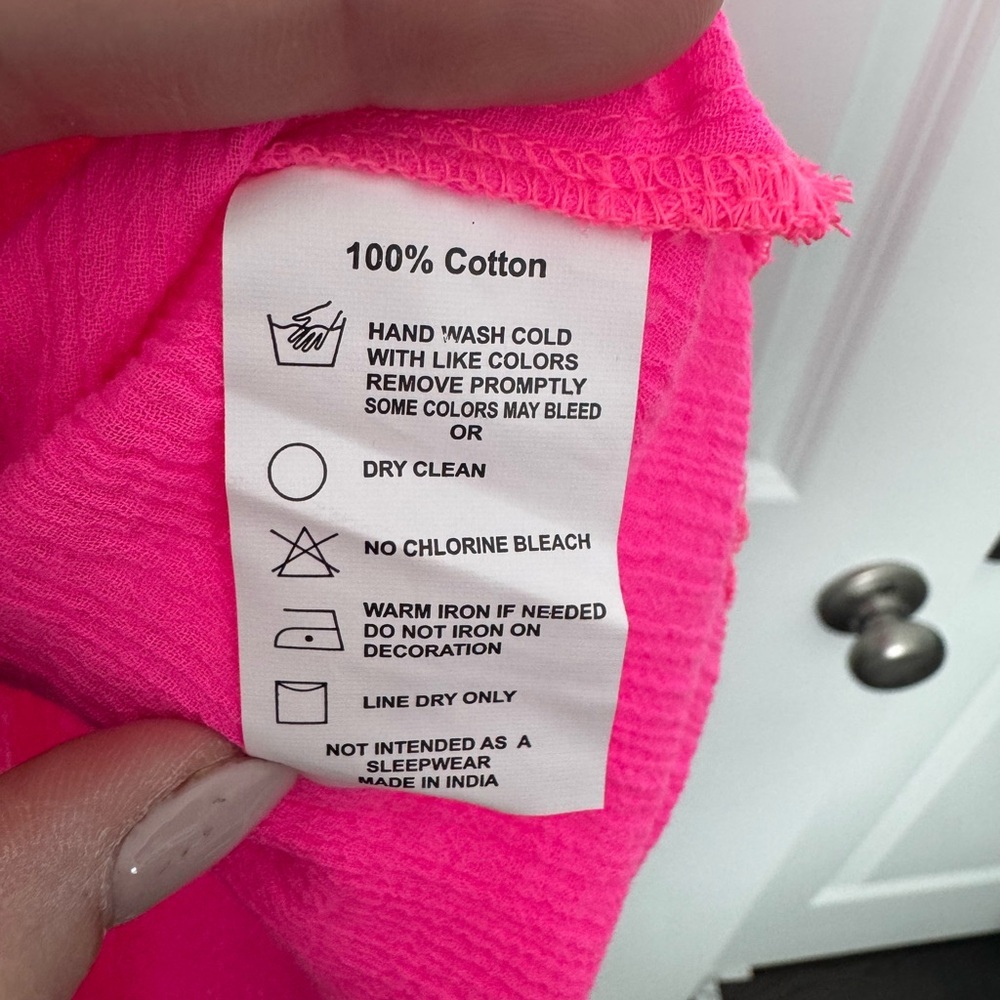 NWT Sophie Catalou Girls Hot Pink Tunic Cover Up Size 7 - Picture 5 of 6